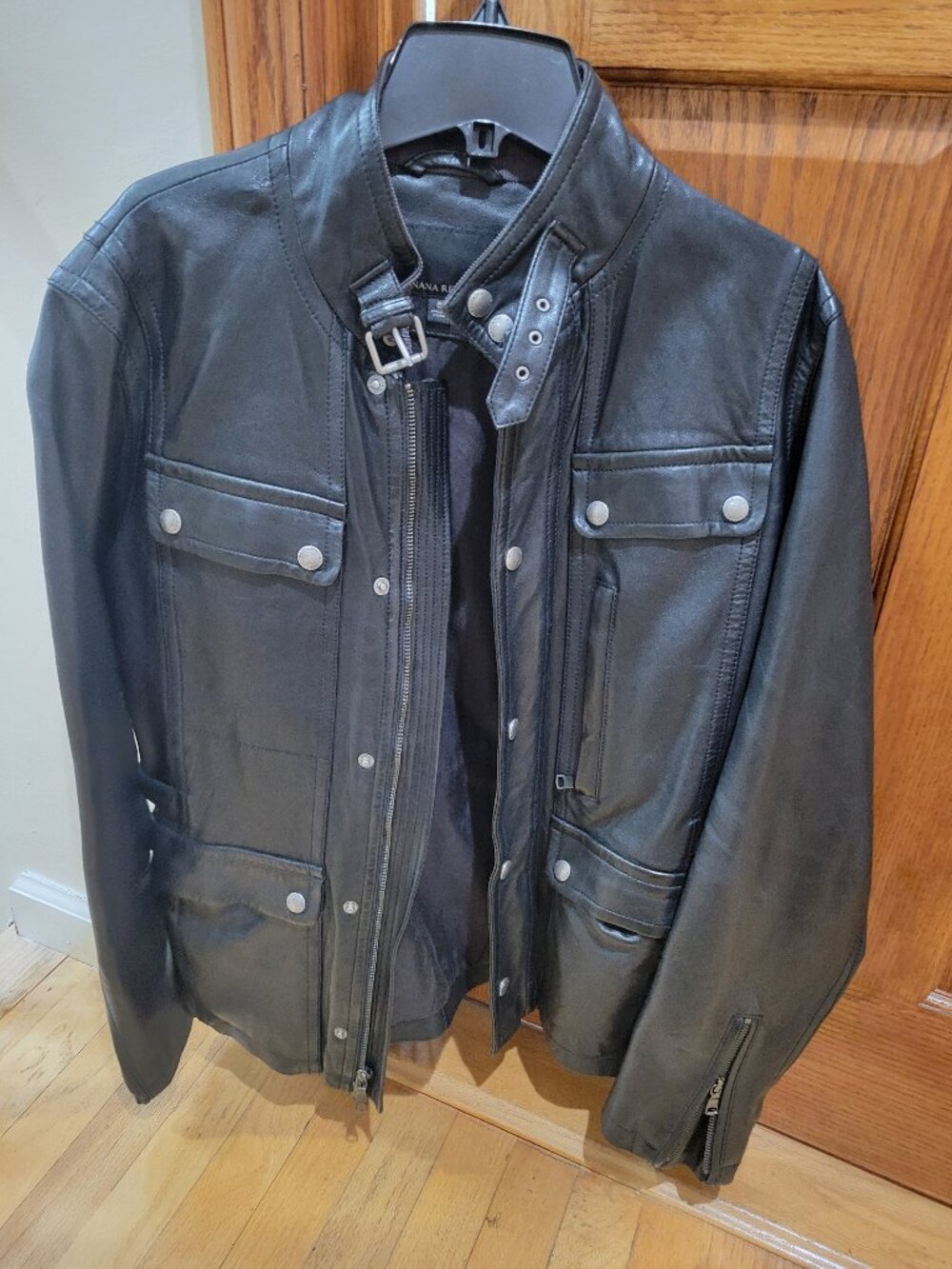 Black banana republic leather jacket NWOT